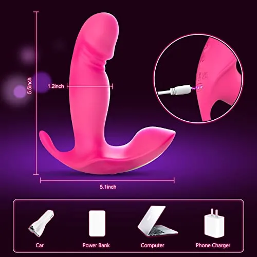 Wearable G Spot Dildo Vibrators Adult Sex Toys for Women or Men, App Remote Control Panty Clit Mini Vibrator with 10 Quickly Wiggling & Vibrating Modes Vibrating Panties Quite Rose Dildos Sex Machine