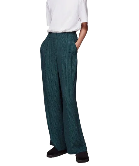 Whistles Green Lizzie Verticle Dash Trouser UK 6