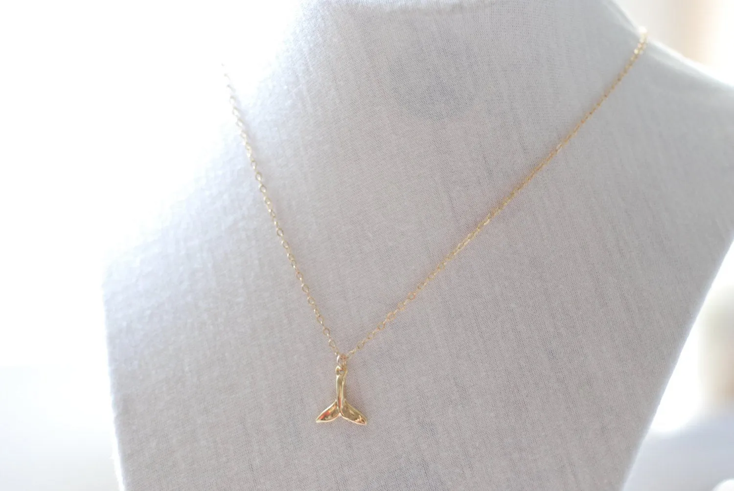 Wholesale Gold whale tail necklace - whales tale - whale tail necklace, dolphin tail