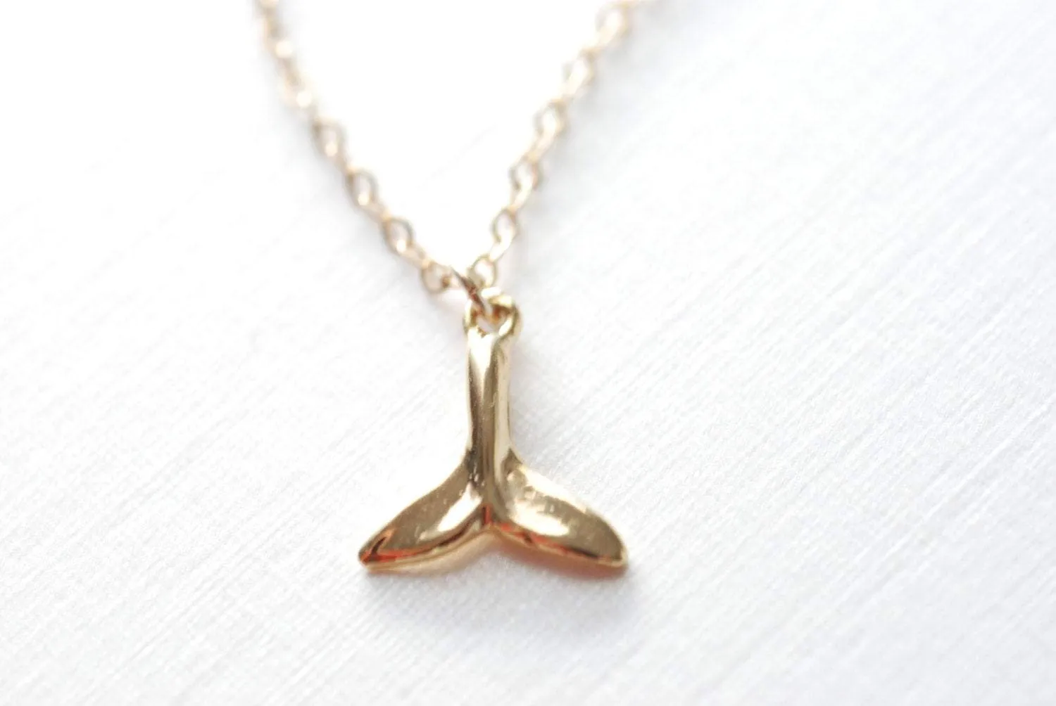 Wholesale Gold whale tail necklace - whales tale - whale tail necklace, dolphin tail