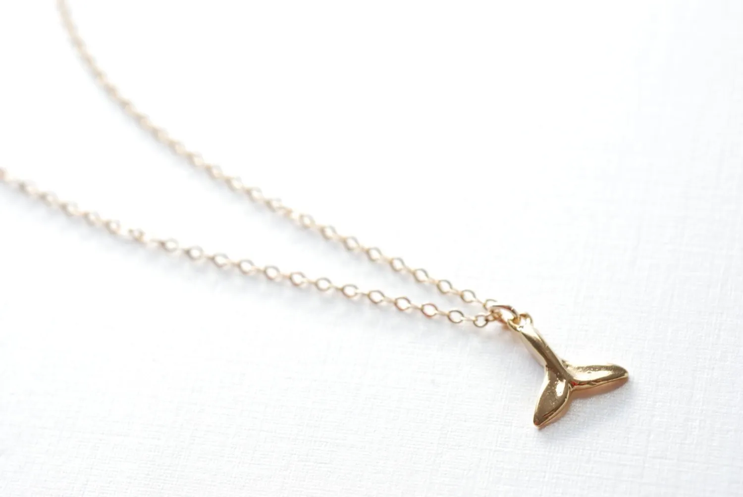 Wholesale Gold whale tail necklace - whales tale - whale tail necklace, dolphin tail